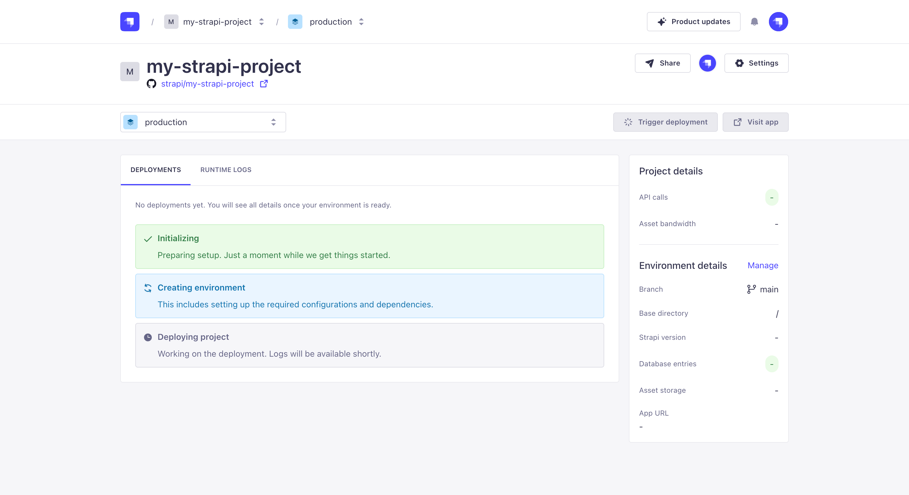 プロジェクト作成の各ステップ