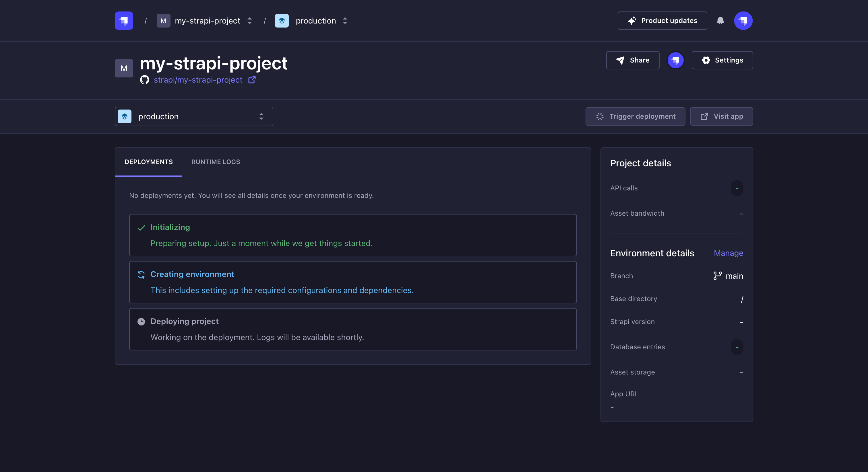 プロジェクト作成の各ステップ