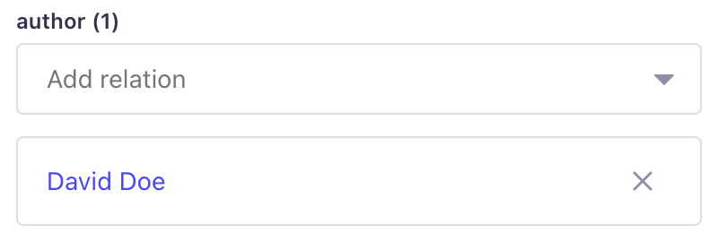 単一選択のリレーションフィールド