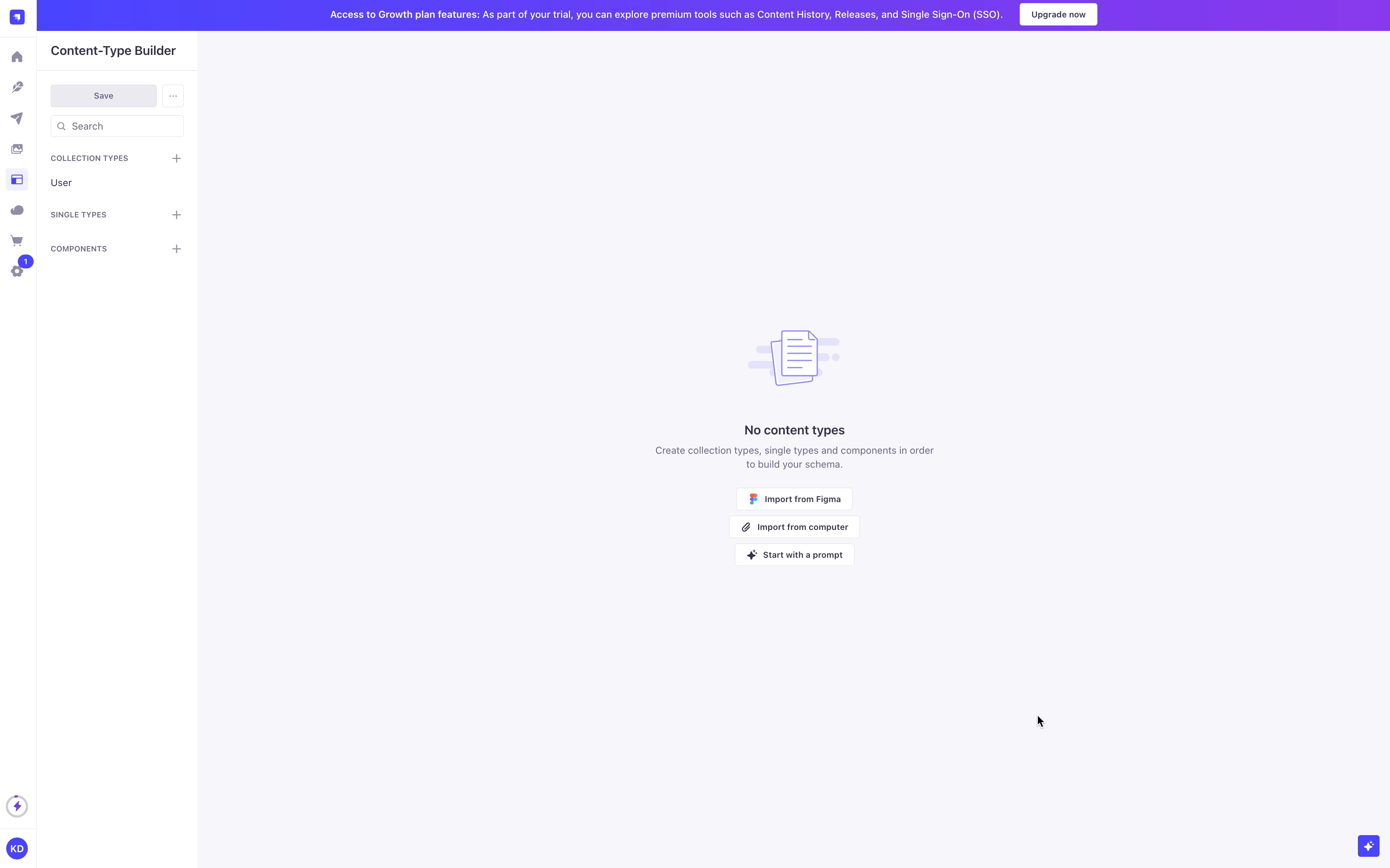 Content-Type Builder での Strapi AI