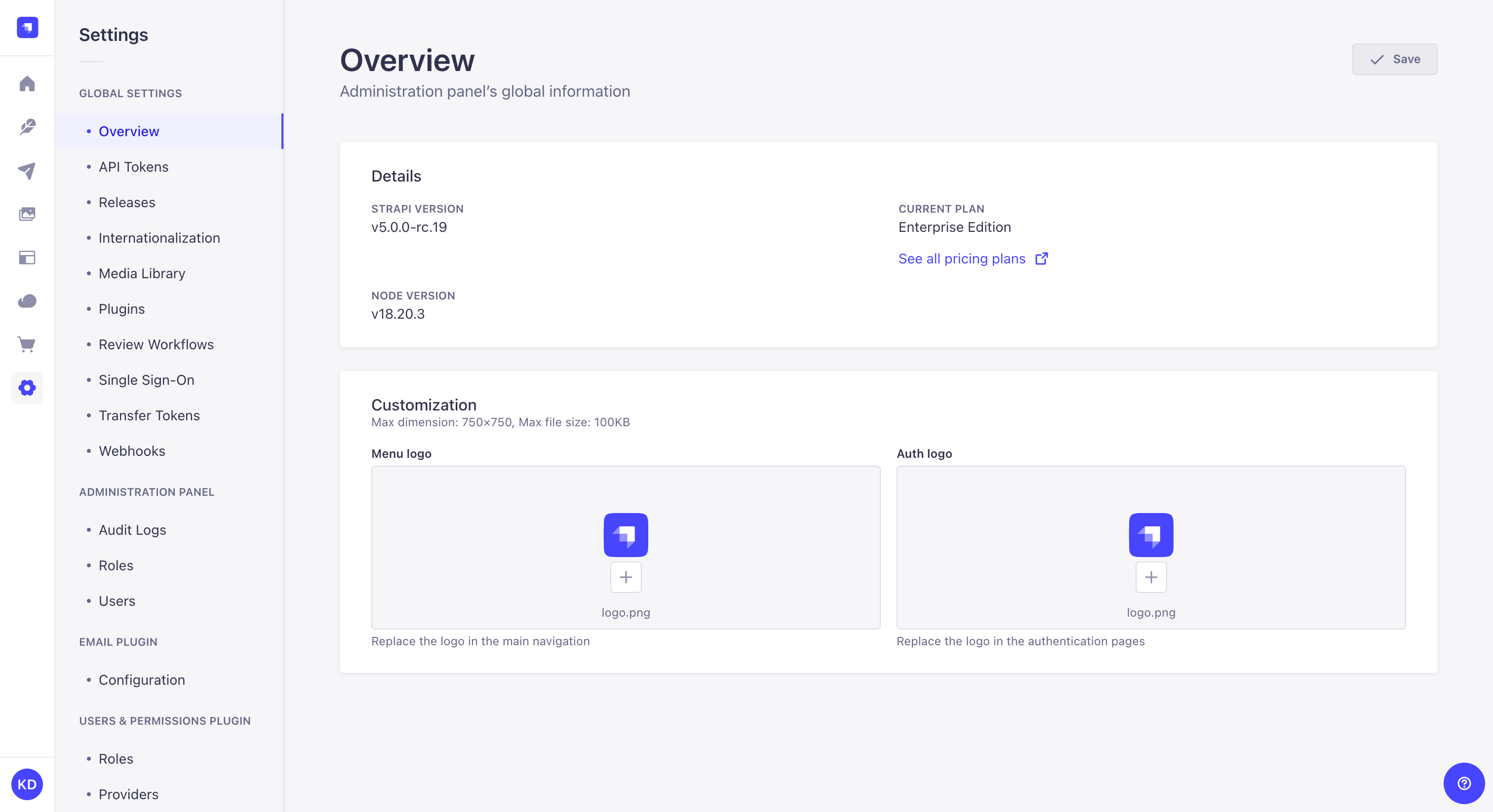 カスタムロゴ設定