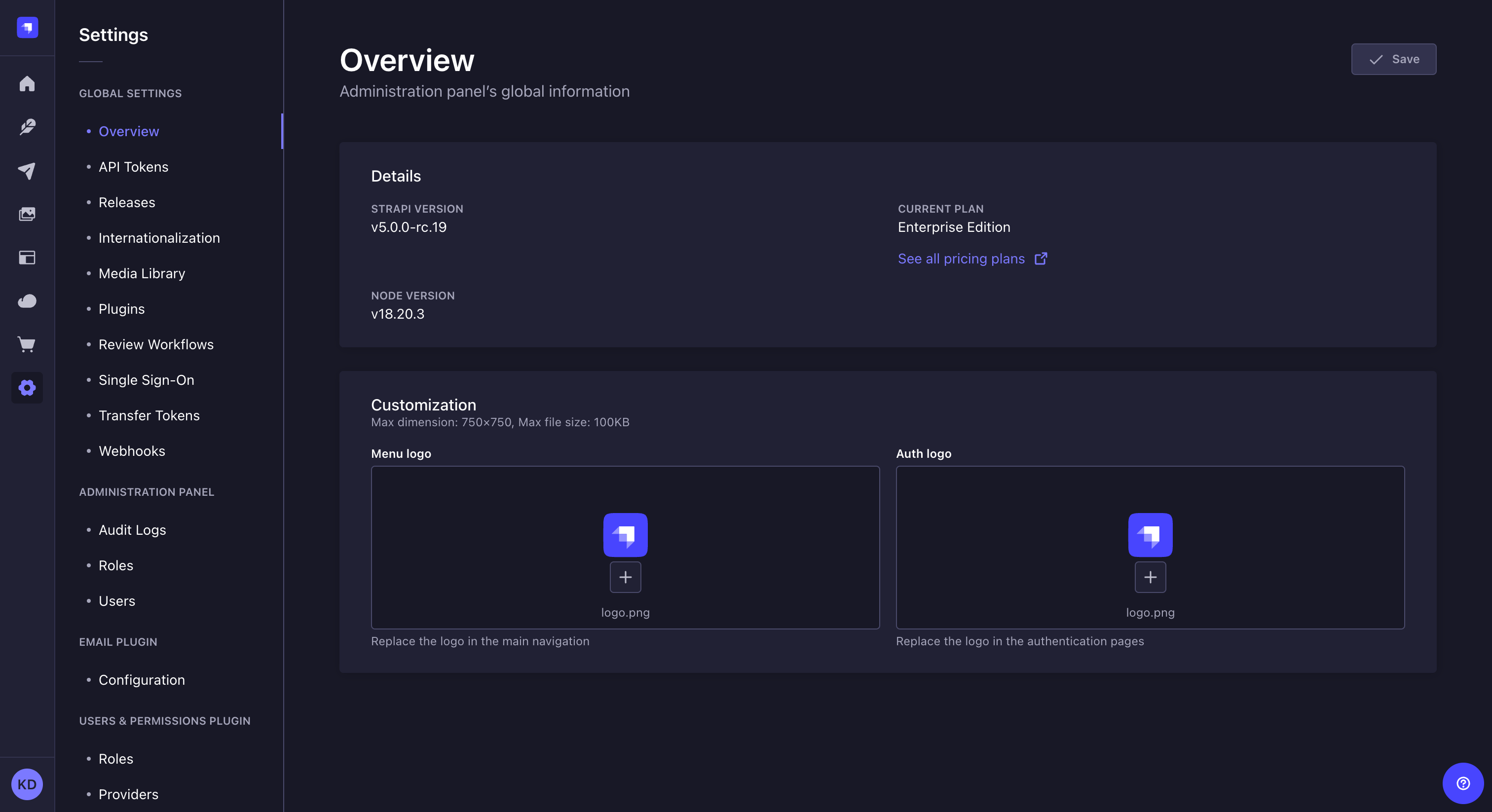 カスタムロゴ設定